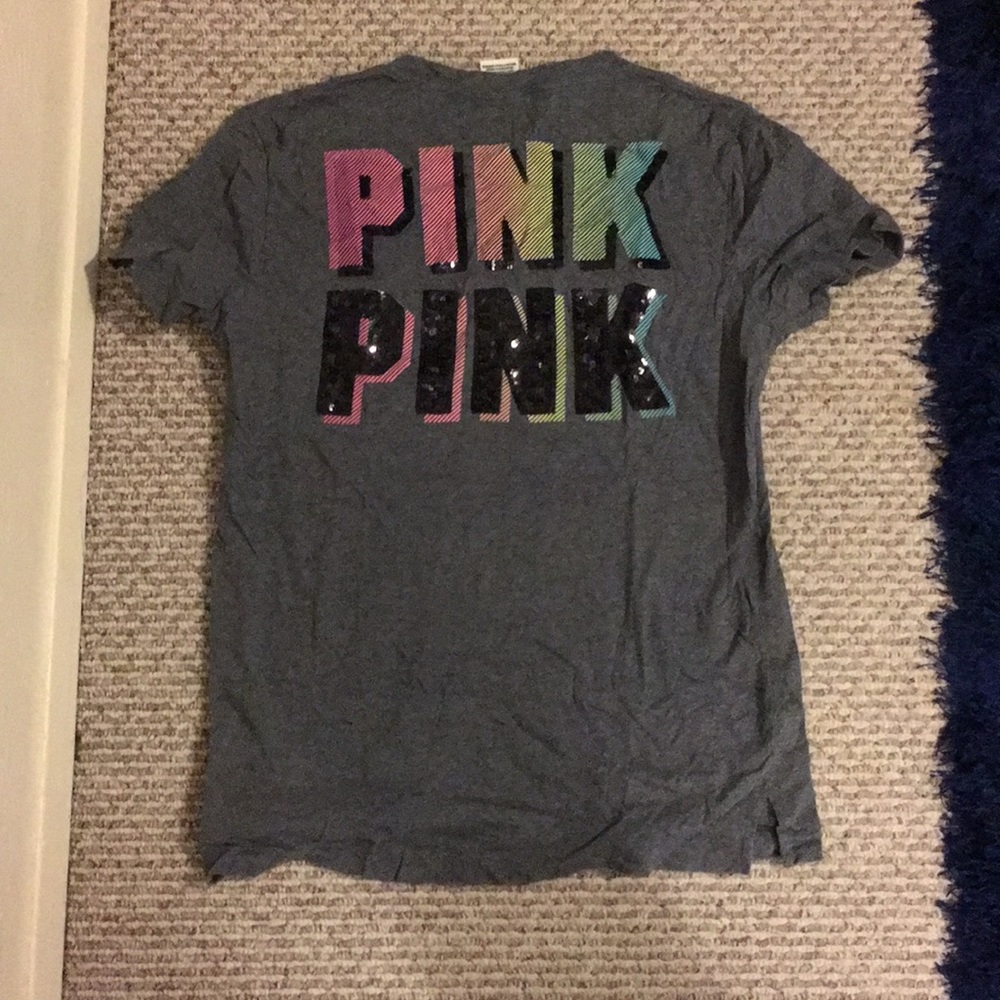 Pink sequin Boyfriend Tee